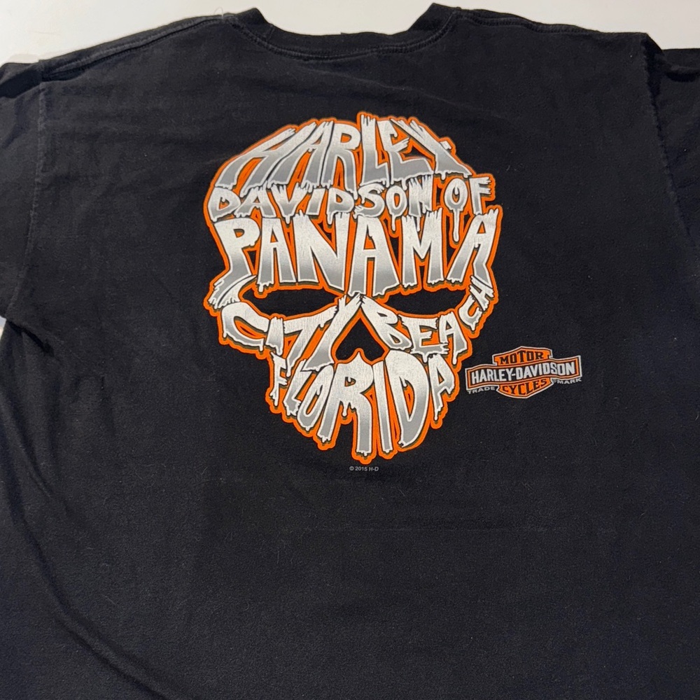 2015‎ Fall Rally Harley-Davidson Black Tee with Orange Skull Design